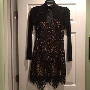Black lace homecoming dress